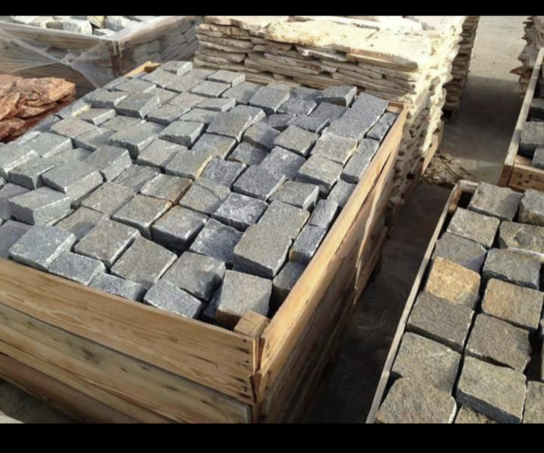 Basalt stone slabs and natural stone stock in Kota factory